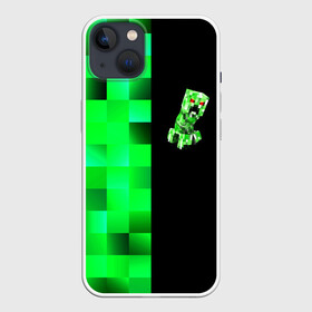 Чехол для iPhone 13 с принтом MINECRAFT CREEPER ,  |  | blox | creeper | dungeons | game | geometry | green | neon | pixel | steve | алекс | детям | зелень | игра | кислотный | крипер | куб | логотипы игр | майнкрафт | мальчикам | мобы | неоновый | пиксель | пиксельный | подземелья