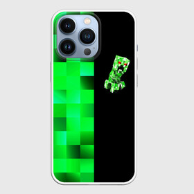 Чехол для iPhone 13 Pro с принтом MINECRAFT CREEPER ,  |  | blox | creeper | dungeons | game | geometry | green | neon | pixel | steve | алекс | детям | зелень | игра | кислотный | крипер | куб | логотипы игр | майнкрафт | мальчикам | мобы | неоновый | пиксель | пиксельный | подземелья
