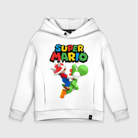 Детское худи Oversize хлопок с принтом Super Mario , френч-терри — 70% хлопок, 30% полиэстер. Мягкий теплый начес внутри —100% хлопок | боковые карманы, эластичные манжеты и нижняя кромка, капюшон на магнитной кнопке | game | mario kart live home circuit | super mario | super mario 3d world | super mario 64 | super mario galaxy | super mario sunshine | гумба | игра super mario | игра марио | йоши | купалинги | лакиту | луиджи | марио | надпись | нинтендо | 