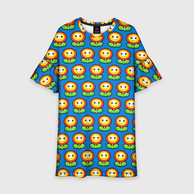 Детское платье 3D с принтом Super Mario , 100% полиэстер | прямой силуэт, чуть расширенный к низу. Круглая горловина, на рукавах — воланы | bros | brothers | game | logo | odyssey | pattern | аркады | видеоигры | детям | легендарная | листья | логотипы игр | мальчикам | мультяшный | паттерн | платформер | подростковые | популярные | солнце | супер марио