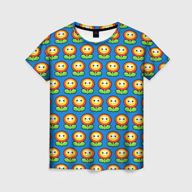 Женская футболка 3D с принтом Super Mario , 100% полиэфир ( синтетическое хлопкоподобное полотно) | прямой крой, круглый вырез горловины, длина до линии бедер | bros | brothers | game | logo | odyssey | pattern | аркады | видеоигры | детям | легендарная | листья | логотипы игр | мальчикам | мультяшный | паттерн | платформер | подростковые | популярные | солнце | супер марио