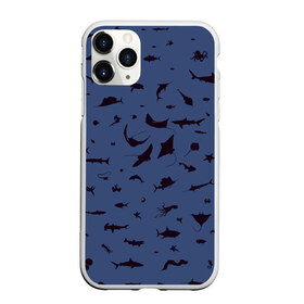 Чехол для iPhone 11 Pro Max матовый с принтом Manta , Силикон |  | dolphin | fish | killer whale | manta | see life | shark | акула | дельфин | касатка | морские обитатели | рыба