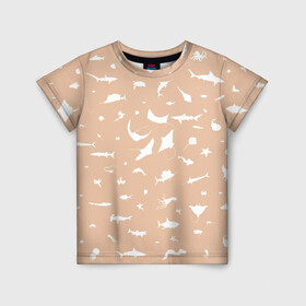 Детская футболка 3D с принтом Manta 2 , 100% гипоаллергенный полиэфир | прямой крой, круглый вырез горловины, длина до линии бедер, чуть спущенное плечо, ткань немного тянется | dolphin | fish | killer whale | manta | see life | shark | акула | дельфин | касатка | морские жители | рыба