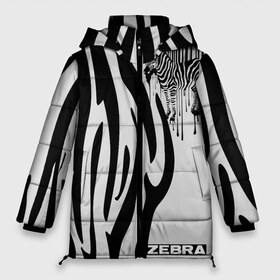 Женская зимняя куртка 3D с принтом Zebra , верх — 100% полиэстер; подкладка — 100% полиэстер; утеплитель — 100% полиэстер | длина ниже бедра, силуэт Оверсайз. Есть воротник-стойка, отстегивающийся капюшон и ветрозащитная планка. 

Боковые карманы с листочкой на кнопках и внутренний карман на молнии | животное | зебра | полосы | черный | штрихкод