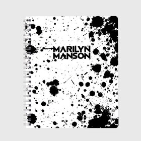 Тетрадь с принтом MARILYN MANSON , 100% бумага | 48 листов, плотность листов — 60 г/м2, плотность картонной обложки — 250 г/м2. Листы скреплены сбоку удобной пружинной спиралью. Уголки страниц и обложки скругленные. Цвет линий — светло-серый
 | him | korn | nightwish | rock | zombie | великий | гитара | готика | готические | грязный | грязь | логотипы рок групп | металл | металлика | металлист | музыка | музыкальные | мэрилин мэнсон | рок группа | рокер