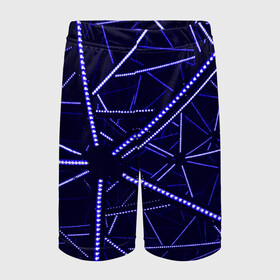 Детские спортивные шорты 3D с принтом BlueGANG ,  100% полиэстер
 | пояс оформлен широкой мягкой резинкой, ткань тянется
 | Тематика изображения на принте: abstraction | blue | forms | glow | led | neon | абстракция | неон | светодиод | свечение | синий | формы