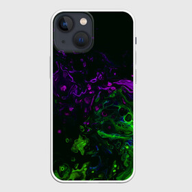 Чехол для iPhone 13 mini с принтом Acid ,  |  | abstraction | circles | paint | stains | violet | watercolor | абстракция | акварель | кислотный | краски | круги | разводы | салатовый | фиолетовый