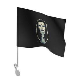 Флаг для автомобиля с принтом Marilyn Manson , 100% полиэстер | Размер: 30*21 см | manson | marilyn | marilyn manson | мэнсон | мэрилин | мэрилин мэнсон