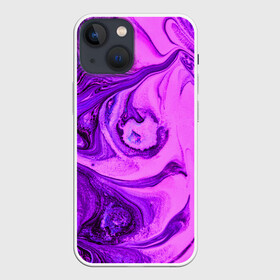 Чехол для iPhone 13 mini с принтом PurpleDEL ,  |  | Тематика изображения на принте: abstraction | liquid | purple | stains | watercolor | абстракция | акварель | жидкий | разводы | фиолетовый