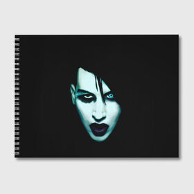 Альбом для рисования с принтом Marilyn Manson , 100% бумага
 | матовая бумага, плотность 200 мг. | goth | gothic | manson | marilyn | metal | mm | music | rock | гот | готы | метал | мэнсон | мэрилин | рок