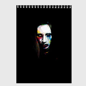 Скетчбук с принтом Marilyn Manson , 100% бумага
 | 48 листов, плотность листов — 100 г/м2, плотность картонной обложки — 250 г/м2. Листы скреплены сверху удобной пружинной спиралью | Тематика изображения на принте: manson | marilyn | marilyn manson | мэнсон | мэрилин | мэрилин мэнсон