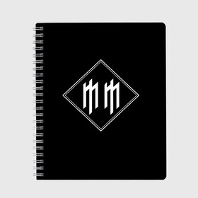Тетрадь с принтом Marilyn Manson , 100% бумага | 48 листов, плотность листов — 60 г/м2, плотность картонной обложки — 250 г/м2. Листы скреплены сбоку удобной пружинной спиралью. Уголки страниц и обложки скругленные. Цвет линий — светло-серый
 | Тематика изображения на принте: goth | gothic | manson | marilyn | metal | mm | music | rock | гот | готы | метал | мэнсон | мэрилин | рок