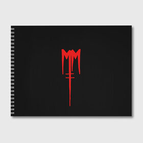 Альбом для рисования с принтом Marilyn Manson , 100% бумага
 | матовая бумага, плотность 200 мг. | goth | gothic | manson | marilyn | metal | mm | music | rock | гот | готы | метал | мэнсон | мэрилин | рок