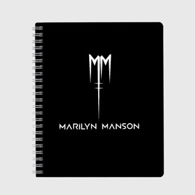 Тетрадь с принтом Marilyn Manson , 100% бумага | 48 листов, плотность листов — 60 г/м2, плотность картонной обложки — 250 г/м2. Листы скреплены сбоку удобной пружинной спиралью. Уголки страниц и обложки скругленные. Цвет линий — светло-серый
 | Тематика изображения на принте: manson | marilyn | marilyn manson | мэнсон | мэрилин | мэрилин мэнсон