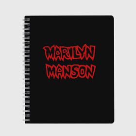 Тетрадь с принтом Marilyn Manson , 100% бумага | 48 листов, плотность листов — 60 г/м2, плотность картонной обложки — 250 г/м2. Листы скреплены сбоку удобной пружинной спиралью. Уголки страниц и обложки скругленные. Цвет линий — светло-серый
 | Тематика изображения на принте: 