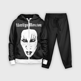 Детский костюм 3D с принтом Marilyn Manson ,  |  | goth | gothic | manson | marilyn | metal | mm | music | rock | гот | готы | метал | мэнсон | мэрилин | рок
