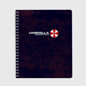 Тетрадь с принтом UMBRELLA CORP АМБРЕЛЛА , 100% бумага | 48 листов, плотность листов — 60 г/м2, плотность картонной обложки — 250 г/м2. Листы скреплены сбоку удобной пружинной спиралью. Уголки страниц и обложки скругленные. Цвет линий — светло-серый
 | Тематика изображения на принте: corp | corporation | evil | game | games | logo | resident | umbrella | амбрелла | зла | зонт | зонтик | игра | игры | корп | корпорация | лого | логотип | обитель | резидент | символ | эвил