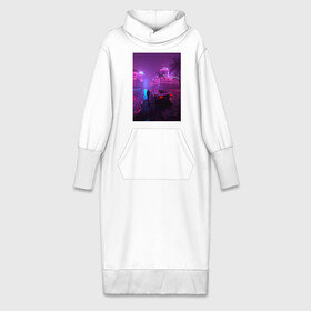 Платье удлиненное хлопок с принтом NEON ART 111 ,  |  | art | neon aesthetic | neon art | vaporwave art | цифровые файлы
