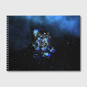 Альбом для рисования с принтом Космический кот , 100% бумага
 | матовая бумага, плотность 200 мг. | Тематика изображения на принте: space | stars | вселенная | звезды | космос