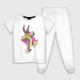 Детская пижама хлопок с принтом Багз Банни , 100% хлопок |  брюки и футболка прямого кроя, без карманов, на брюках мягкая резинка на поясе и по низу штанин
 | Тематика изображения на принте: bugs bunny | looney tunes | vdzabma | багз банни | луни тюнз
