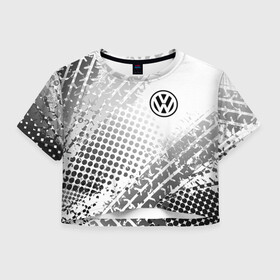 Женская футболка Crop-top 3D с принтом Volkswagen , 100% полиэстер | круглая горловина, длина футболки до линии талии, рукава с отворотами | volkswagen | vw | vw значок | vw лого | vw марка | vw эмблема | wv | значок vw | значок фольксваген | лого автомобиля | лого вольцваген | логотип vw | фольксваген | фольцваген