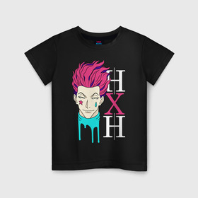 Детская футболка хлопок с принтом Hunter x Hunter, Hisoka , 100% хлопок | круглый вырез горловины, полуприлегающий силуэт, длина до линии бедер | anime | hisoka | hunter x hunter | аниме | манга | охотник х охотник | хантер хантер | хантеры | хисока