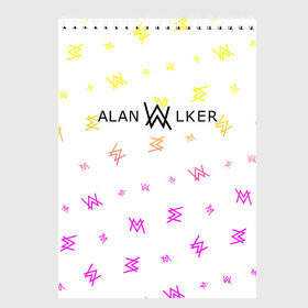 Скетчбук с принтом ALAN WALKER АЛАН УОКЕР , 100% бумага
 | 48 листов, плотность листов — 100 г/м2, плотность картонной обложки — 250 г/м2. Листы скреплены сверху удобной пружинной спиралью | alan | faded | house | logo | music | walker | алан | вокер | волкер | диджей | лого | логотип | логотипы | музыка | музыкант | символ | символы | танцеальная | уокер | хаус | электронная