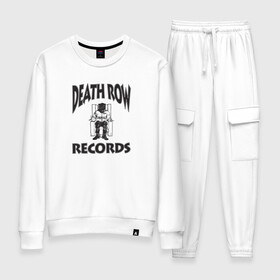 Женский костюм хлопок с принтом Death Row Records , 100% хлопок | на свитшоте круглая горловина, мягкая резинка по низу. Брюки заужены к низу, на них два вида карманов: два 