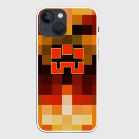 Чехол для iPhone 13 mini с принтом Minecraft Dungeons ,  |  | blox | creeper | dungeons | geometry | logo games | orange | pixel | red | steve | алекс | геометрия | детям | крипер | куб | логотипы игр | майнкрафт | мальчикам | мобы | огненный | огонь | пигги | пиксель | пиксельный | подземелья