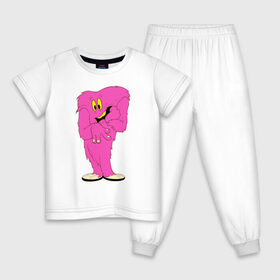 Детская пижама хлопок с принтом Госсамер , 100% хлопок |  брюки и футболка прямого кроя, без карманов, на брюках мягкая резинка на поясе и по низу штанин
 | gossamer | looney tunes | vdzabma | госсамер | луни тюнз