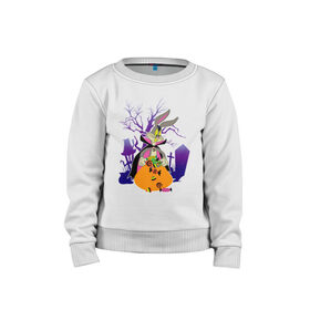 Детский свитшот хлопок с принтом Багз Хэллоуин , 100% хлопок | круглый вырез горловины, эластичные манжеты, пояс и воротник | bugs bunny | looney tunes | vdzabma | багз банни | луни тюнз
