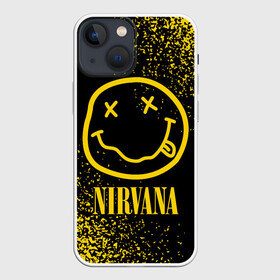 Чехол для iPhone 13 mini с принтом NIRVANA   НИРВАНА ,  |  | band | cobain | face | kurt | logo | music | nirvana | rock | rocknroll | группа | кобейн | курт | лого | логотип | музыка | музыкальная | нирвана | рожица | рок | рокнролл | символ