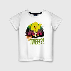 Детская футболка хлопок с принтом Twick Or Tweet?! , 100% хлопок | круглый вырез горловины, полуприлегающий силуэт, длина до линии бедер | looney tunes | sylvester | tweety | vdzabma | луни тюнз | сильвестр | твити