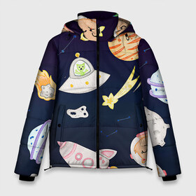 Мужская зимняя куртка 3D с принтом Космический рисунок , верх — 100% полиэстер; подкладка — 100% полиэстер; утеплитель — 100% полиэстер | длина ниже бедра, свободный силуэт Оверсайз. Есть воротник-стойка, отстегивающийся капюшон и ветрозащитная планка. 

Боковые карманы с листочкой на кнопках и внутренний карман на молнии. | арт | детский рисунок | звезда | звёзды | космонавт | космос | кот | котик | нло | ракета | ракеты | рисунок | рисунок карандашом | синий | созвездия | тарелка | тарелки | юпитер