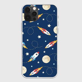 Чехол для iPhone 12 Pro Max с принтом Космический путь , Силикон |  | арт | космос | луна | планета | планеты | полёт | полёт в космосе | ракета | ракеты | рисунок