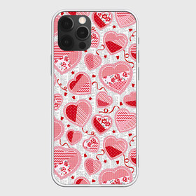 Чехол для iPhone 12 Pro Max с принтом Розовые валентинки , Силикон |  | арт | влюблённые | день влюблённых | день святого валентина | красный | рисунок | розовый | сердечко | сердца | сердце | середчки