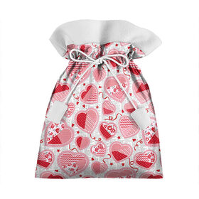 Подарочный 3D мешок с принтом Розовые валентинки , 100% полиэстер | Размер: 29*39 см | Тематика изображения на принте: арт | влюблённые | день влюблённых | день святого валентина | красный | рисунок | розовый | сердечко | сердца | сердце | середчки