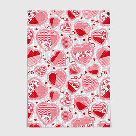 Постер с принтом Розовые валентинки , 100% бумага
 | бумага, плотность 150 мг. Матовая, но за счет высокого коэффициента гладкости имеет небольшой блеск и дает на свету блики, но в отличии от глянцевой бумаги не покрыта лаком | арт | влюблённые | день влюблённых | день святого валентина | красный | рисунок | розовый | сердечко | сердца | сердце | середчки