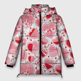 Женская зимняя куртка 3D с принтом Розовые валентинки , верх — 100% полиэстер; подкладка — 100% полиэстер; утеплитель — 100% полиэстер | длина ниже бедра, силуэт Оверсайз. Есть воротник-стойка, отстегивающийся капюшон и ветрозащитная планка. 

Боковые карманы с листочкой на кнопках и внутренний карман на молнии | арт | влюблённые | день влюблённых | день святого валентина | красный | рисунок | розовый | сердечко | сердца | сердце | середчки