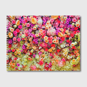 Альбом для рисования с принтом Цветы , 100% бумага
 | матовая бумага, плотность 200 мг. | весна | красивые цветы | красота | милые цветы | орхидея | пион | роза | розы | ромашка | сад | сирень | фиалка | цветок | цветочки | цветы