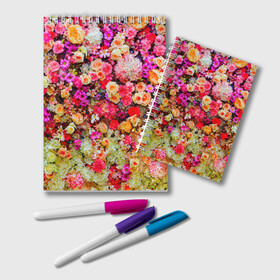 Блокнот с принтом Цветы , 100% бумага | 48 листов, плотность листов — 60 г/м2, плотность картонной обложки — 250 г/м2. Листы скреплены удобной пружинной спиралью. Цвет линий — светло-серый
 | весна | красивые цветы | красота | милые цветы | орхидея | пион | роза | розы | ромашка | сад | сирень | фиалка | цветок | цветочки | цветы