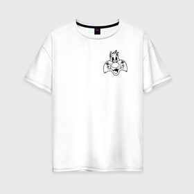 Женская футболка хлопок Oversize с принтом Сильвестр , 100% хлопок | свободный крой, круглый ворот, спущенный рукав, длина до линии бедер
 | looney tunes | sylvester | vdzabma | луни тюнз | сильвестр