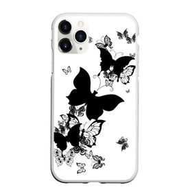 Чехол для iPhone 11 Pro матовый с принтом Черные бабочки на белом , Силикон |  | angel | black and white | butterfly | fairy | fashion girl | wings | ангел | бабочка | девушке | животные | крылья | летающие | магия | махаон | мотылек | мотыльки | насекомые | нежные | подарок | природа | сказочные | татуировки