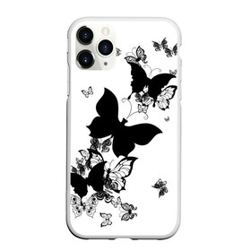 Чехол для iPhone 11 Pro Max матовый с принтом Черные бабочки на белом , Силикон |  | angel | black and white | butterfly | fairy | fashion girl | wings | ангел | бабочка | девушке | животные | крылья | летающие | магия | махаон | мотылек | мотыльки | насекомые | нежные | подарок | природа | сказочные | татуировки