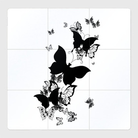 Магнитный плакат 3Х3 с принтом Черные бабочки на белом , Полимерный материал с магнитным слоем | 9 деталей размером 9*9 см | angel | black and white | butterfly | fairy | fashion girl | wings | ангел | бабочка | девушке | животные | крылья | летающие | магия | махаон | мотылек | мотыльки | насекомые | нежные | подарок | природа | сказочные | татуировки