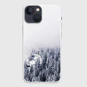 Чехол для iPhone 13 mini с принтом зимний лес ,  |  | зима | зимний лес | лес | снег | сосны