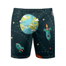 Мужские шорты спортивные с принтом Космический перелёт ,  |  | Тематика изображения на принте: арт | звезда | звёзды | земля | космос | марс | перелёт | планета | планеты | полёт | ракета | ракеты | рисунок | сатурн | юпитер