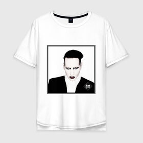 Мужская футболка хлопок Oversize с принтом Manson , 100% хлопок | свободный крой, круглый ворот, “спинка” длиннее передней части | marilyn manson | мэнсон | мэрлин | мэрлин мэнсон | немецкая группа | рок