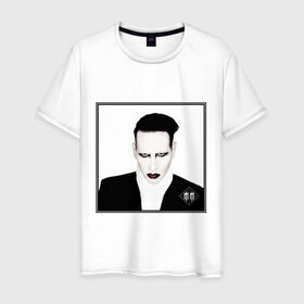Мужская футболка хлопок с принтом Manson , 100% хлопок | прямой крой, круглый вырез горловины, длина до линии бедер, слегка спущенное плечо. | marilyn manson | мэнсон | мэрлин | мэрлин мэнсон | немецкая группа | рок