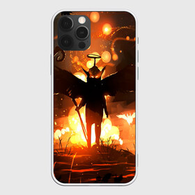 Чехол для iPhone 12 Pro Max с принтом Темный ангел ада , Силикон |  | ад | внутренне зло | демон | демоненок | крылья | миф | нимб | посох | преисподняя | силэут | страшные сказки | темный ангел | фольклор